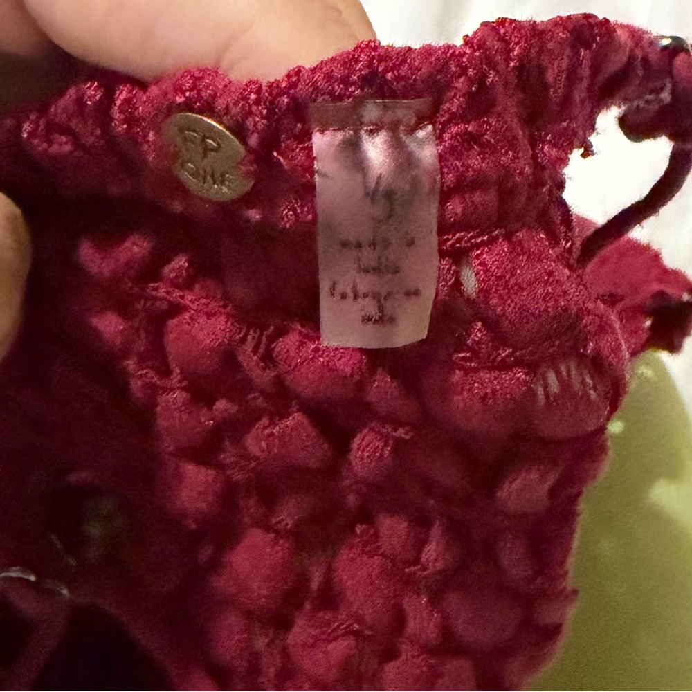 Free People Lace Bandeau in Deep Red - Picture 2 of 3